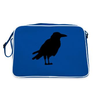 Krähe - Retro Tasche - Blau/Weiß - Hinten