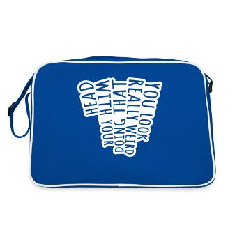 you look really weird - Retro Bag - blue/white - Back