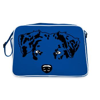 Berger australien minimal chien Aussie - Sac Retro - bleu/blanc - Dos