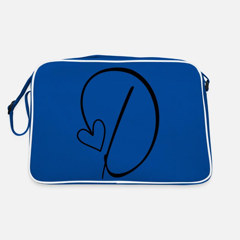 Lettre D Lettre D Calligraphie - Sac Retro - bleu/blanc