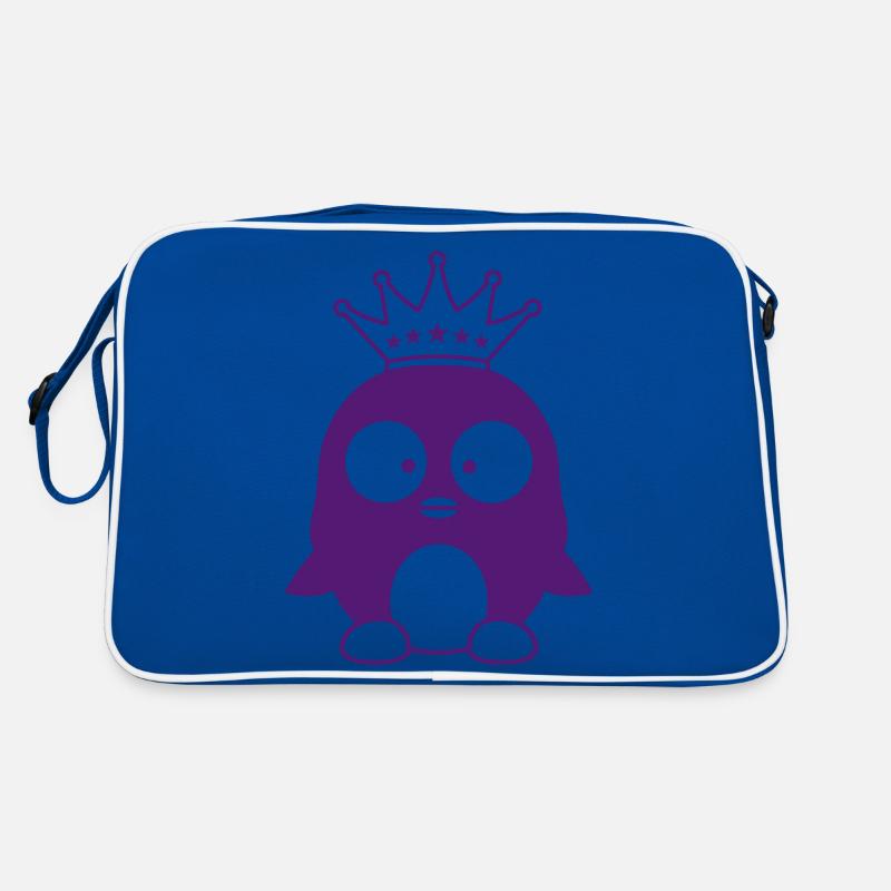Crown Penguin King Queen Prince Princess Small Retro Bag