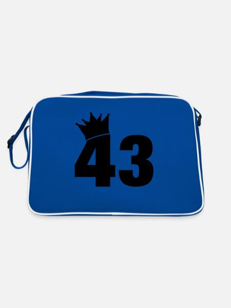 43_krone_f1 - Retro Tasche - Blau/Weiß - Hinten