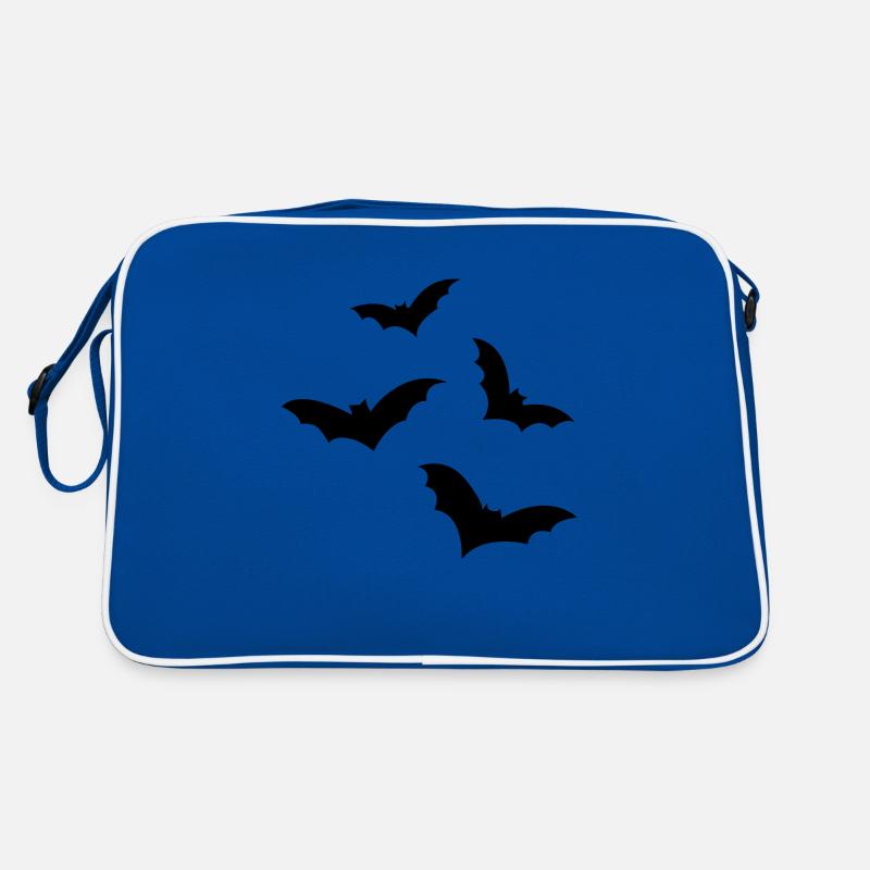 Fledermaus - Retro Tasche - Blau/Weiß