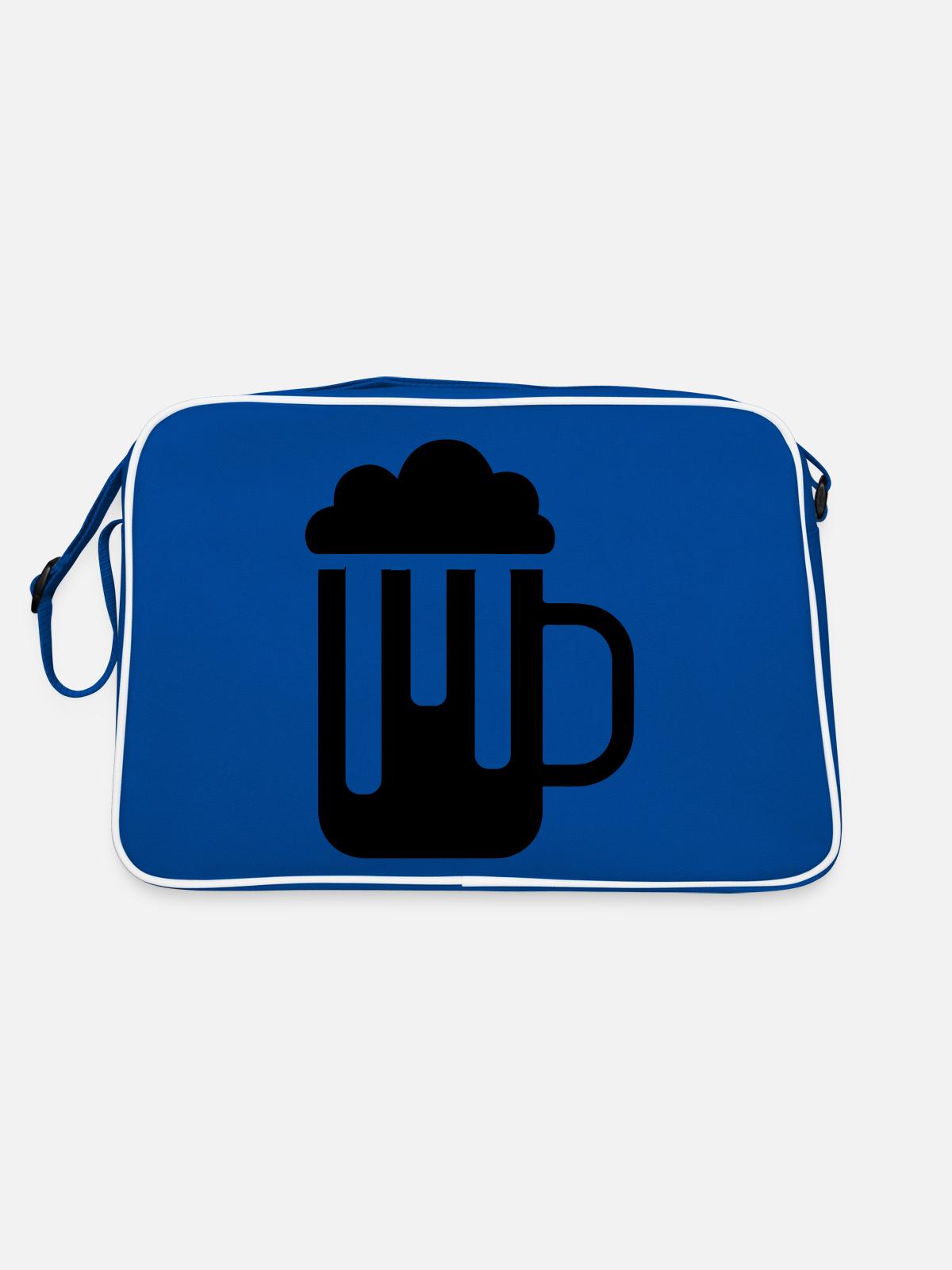 Verre à bière - Sac Retro - bleu/blanc - Dos