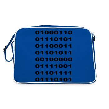 "Fuck You" Binary - Retro Bag - blue/white - Back
