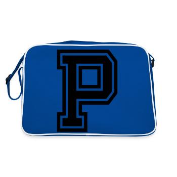 p - Retro Tasche - Blau/Weiß - Hinten