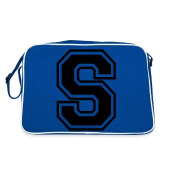 Letter S Football team | baseball| university basketball - Retro Bag - blue/white - Back