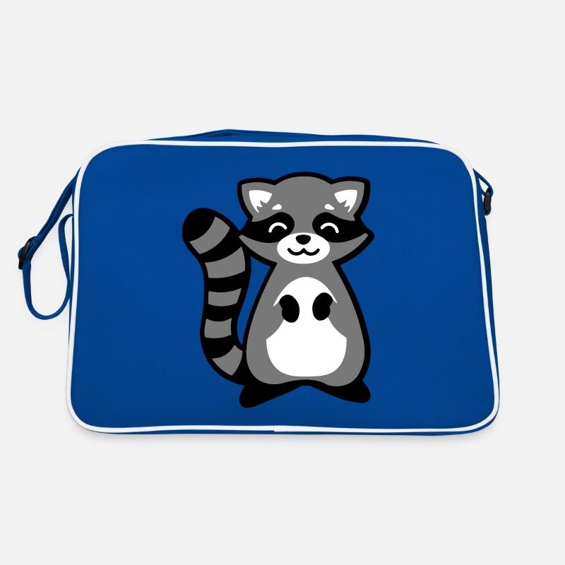 Waschbär Tierkind Geschenkidee raccoon gift idea Retro Tasche