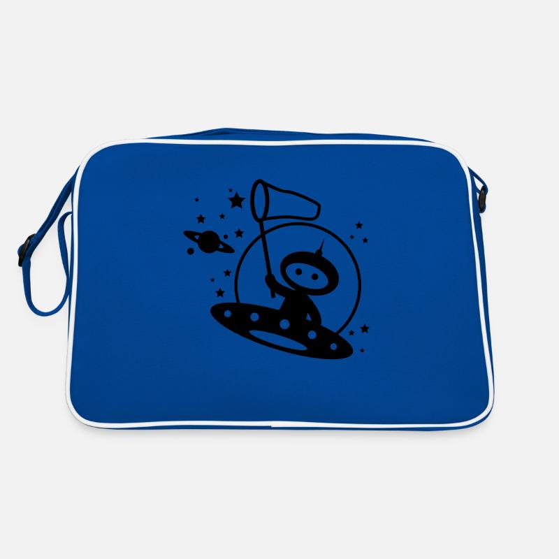 Kosmonaut Sternenfänger - Retro Tasche - Blau/Weiß