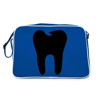 Tooth icon symbol - Retro Bag - blue/white - Back