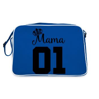mama 01 - Retro Tasche - Blau/Weiß - Hinten