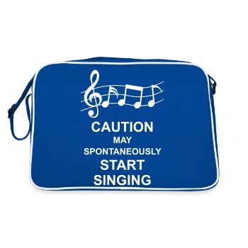 may spontaneously start singing - Retro Tasche - Blau/Weiß - Hinten