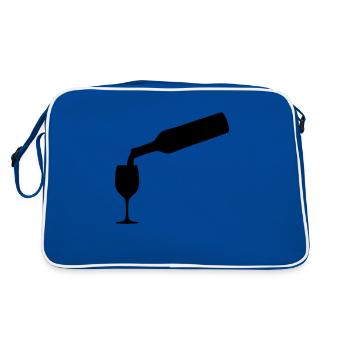 vin bouteille - Sac Retro - bleu/blanc - Dos