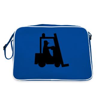 stapler fahrer - Retro Tasche - Blau/Weiß - Hinten