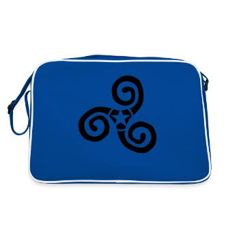 triskele logo Brittany etoile - Retro Bag - blue/white - Back