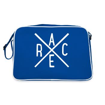Rennen - Retro Tasche - Blau/Weiß - Hinten