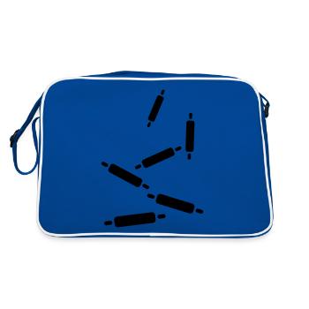 Kitchen roll baking rolling pin - Retro Bag - blue/white - Back