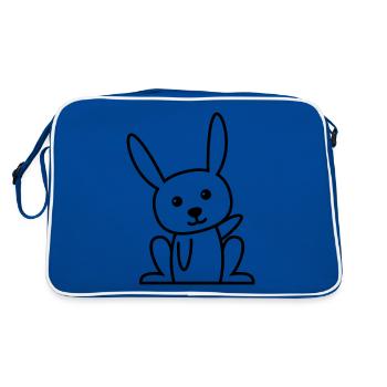 Rabbit Comic Animal - Retro Bag - blue/white - Back