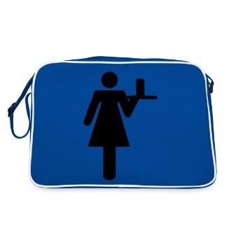 Kellnerin - Retro Tasche - Blau/Weiß - Hinten