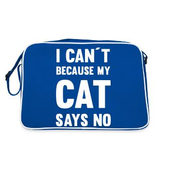 Je ne peux pas parce que mon chat dit non - Sac Retro - bleu/blanc - Dos