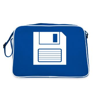 Floppy disk storage symbol - Retro Bag - blue/white - Back