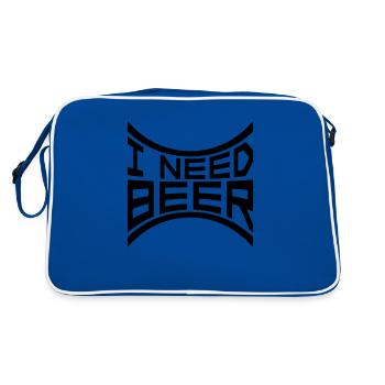 I Need Beer - Retro Bag - blue/white - Back