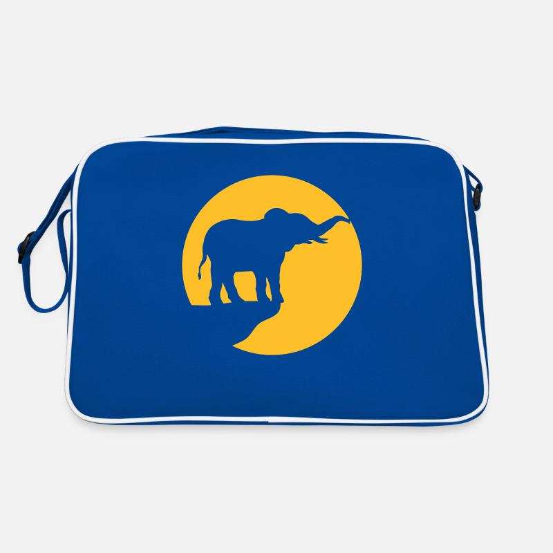 Silhouette Cliff Moon Éléphant Sac Retro