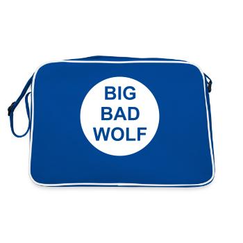 big bad wolf quote - Retro Bag - blue/white - Back