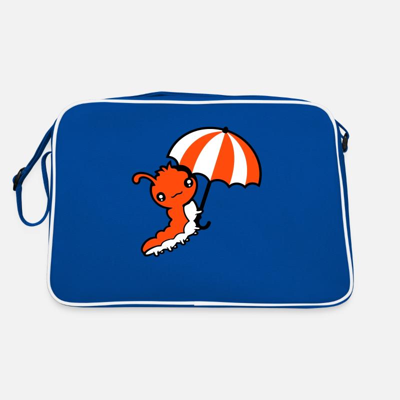 Fliegende Raupe Regenschirm Himmel Windig Urlaub Retro Tasche