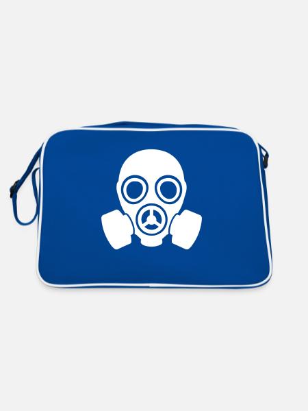 gasmaske - Retro Tasche - Blau/Weiß - Hinten