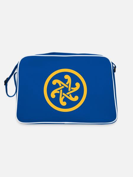 Kelten - Retro Tasche - Blau/Weiß - Hinten