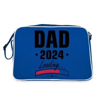 Dad 2024 Loading Papa - Retro Tasche - Blau/Weiß - Hinten