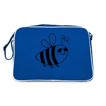 Bee - Retro Bag - blue/white - Back