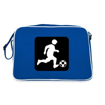 Fussball Fussballspieler Verein - Retro Tasche - Blau/Weiß - Hinten