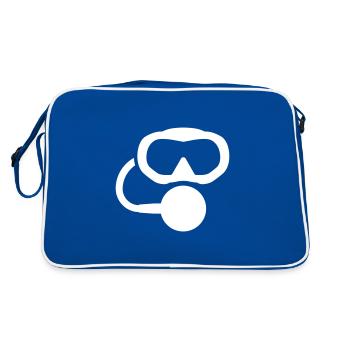 scuba diving logo - Retro Tasche - Blau/Weiß - Hinten