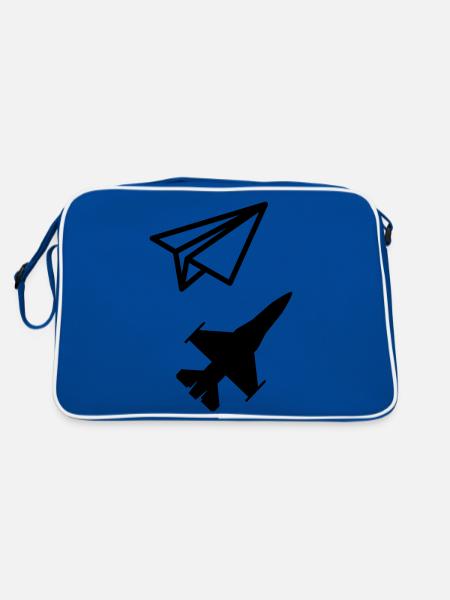 Paper airplane - Keeping your child's soul - Retro Bag - blue/white - Back