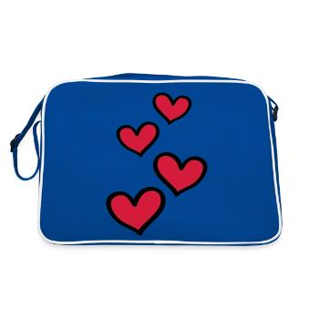 Symbole du cœur Amour - Sac Retro - bleu/blanc - Dos