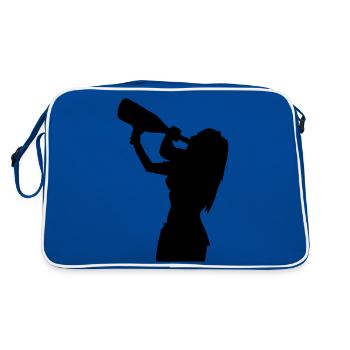 drinking girl bottle - Retro Bag - blue/white - Back