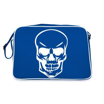 Totenkopf - Retro Tasche - Blau/Weiß - Hinten