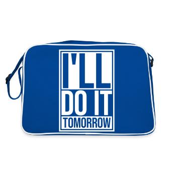 do it tomorrow Zitat - Retro Tasche - Blau/Weiß - Hinten