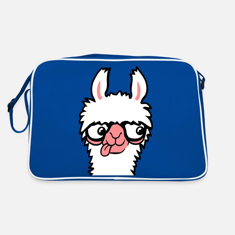 Llama Nerd Geek Lunettes à monture de corne Smart Funny Grimace Sac Retro
