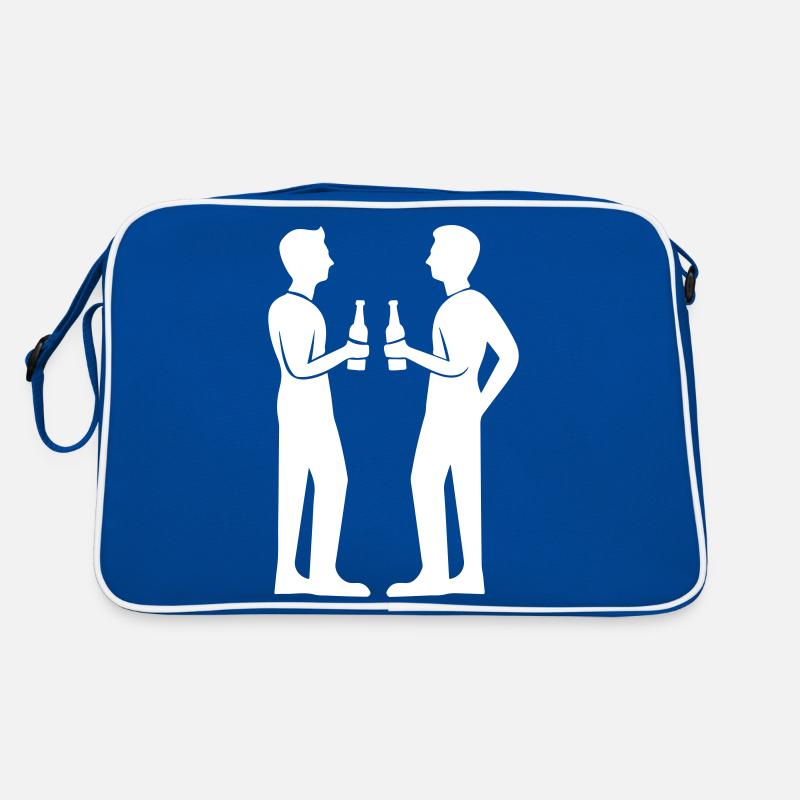 Drinking Beer Silhouette Retro Bag