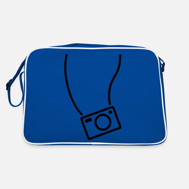 Kamera - Retro Tasche - Blau/Weiß