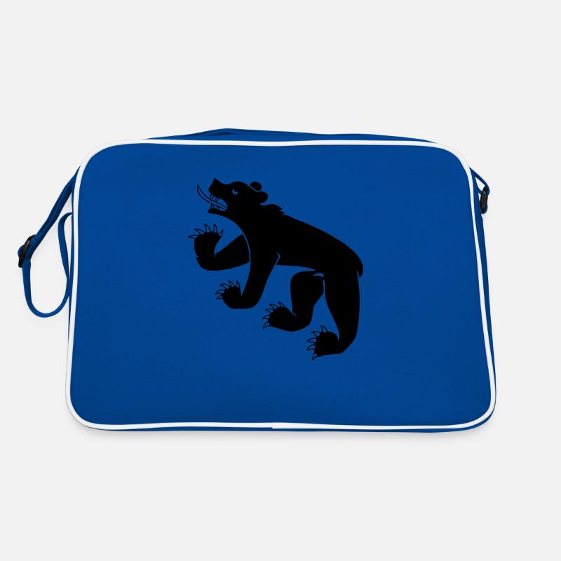 dessin d'un ours symbole drapeau de Berne Suisse Sac Retro