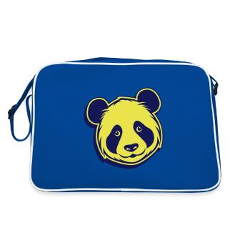 Panda Head - Retro Bag - blue/white - Back