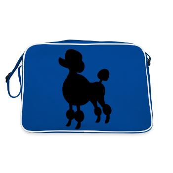 pudel - Retro Tasche - Blau/Weiß - Hinten