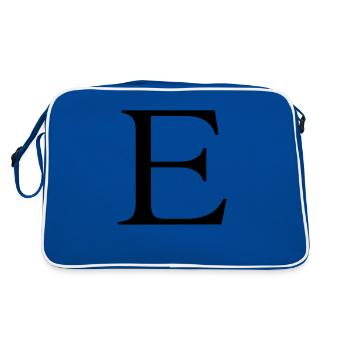 e - Retro Tasche - Blau/Weiß - Hinten
