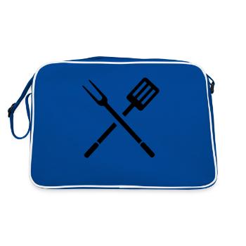 BBQ barbecue - Retro Bag - blue/white - Back