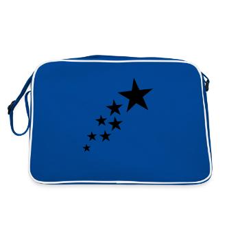 Sterne - Retro Tasche - Blau/Weiß - Hinten