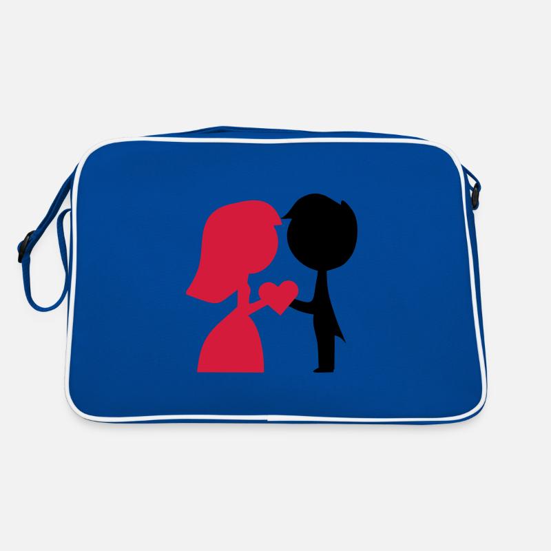 Heiraten - Retro Tasche - Blau/Weiß